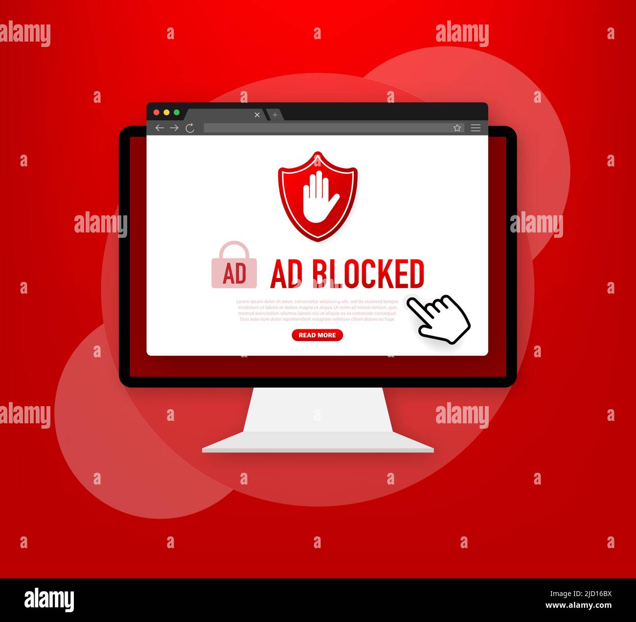 Advertising with ad blocked for promotion design. Vector illustration ...