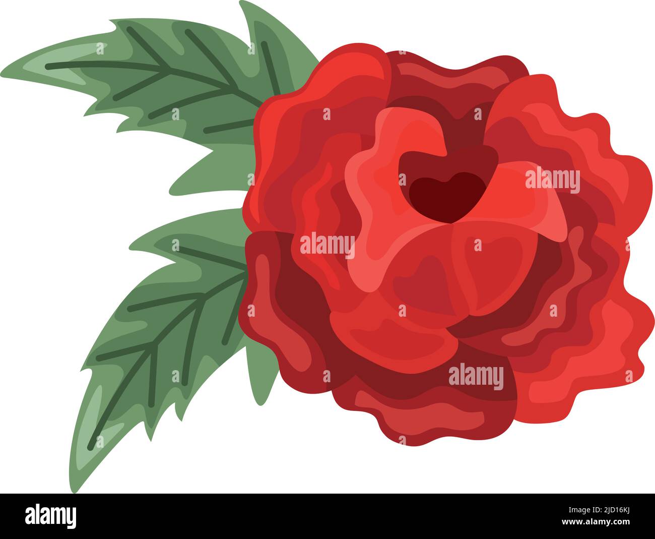 red rose flower and leafs icon Stock Vector Image & Art - Alamy