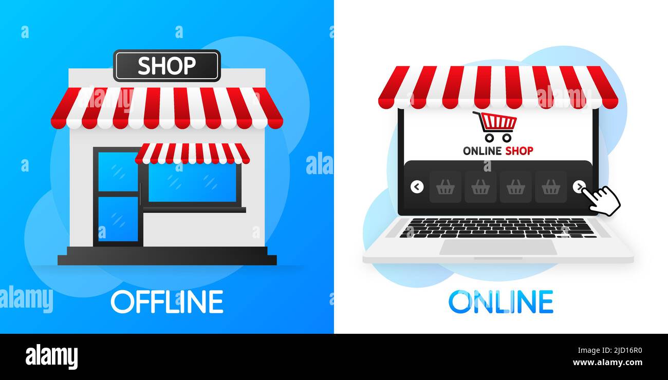 Flat style offline and online shop, great design for any purposes ...