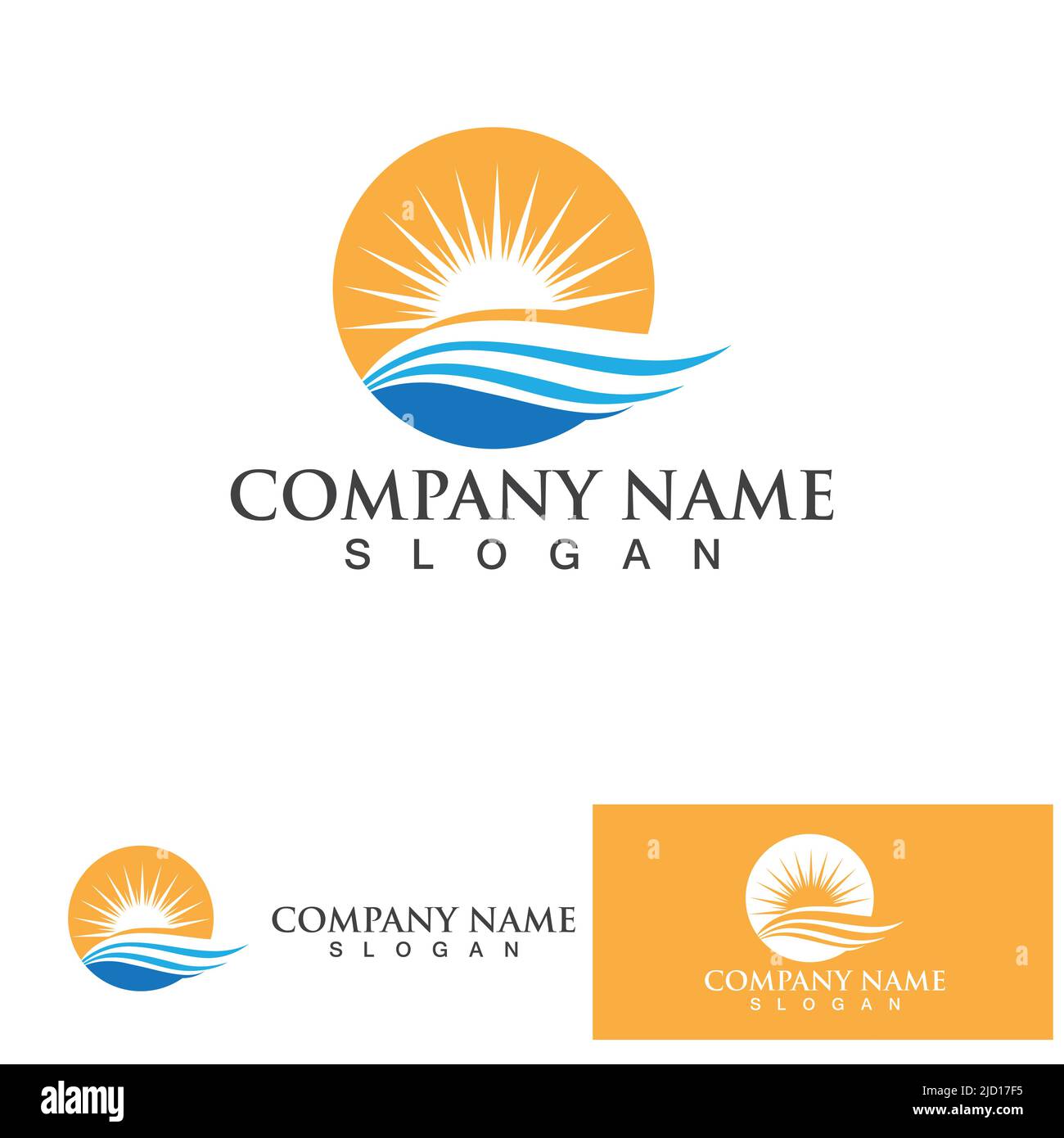 Water wave and sun icon vector illustration design logo Stock Vector ...