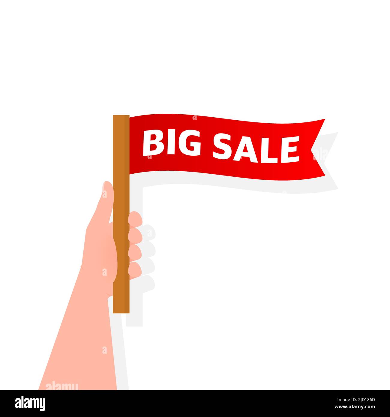 Big sale in flat style on white background. Creative poster, banner. Mega sale Stock Vector