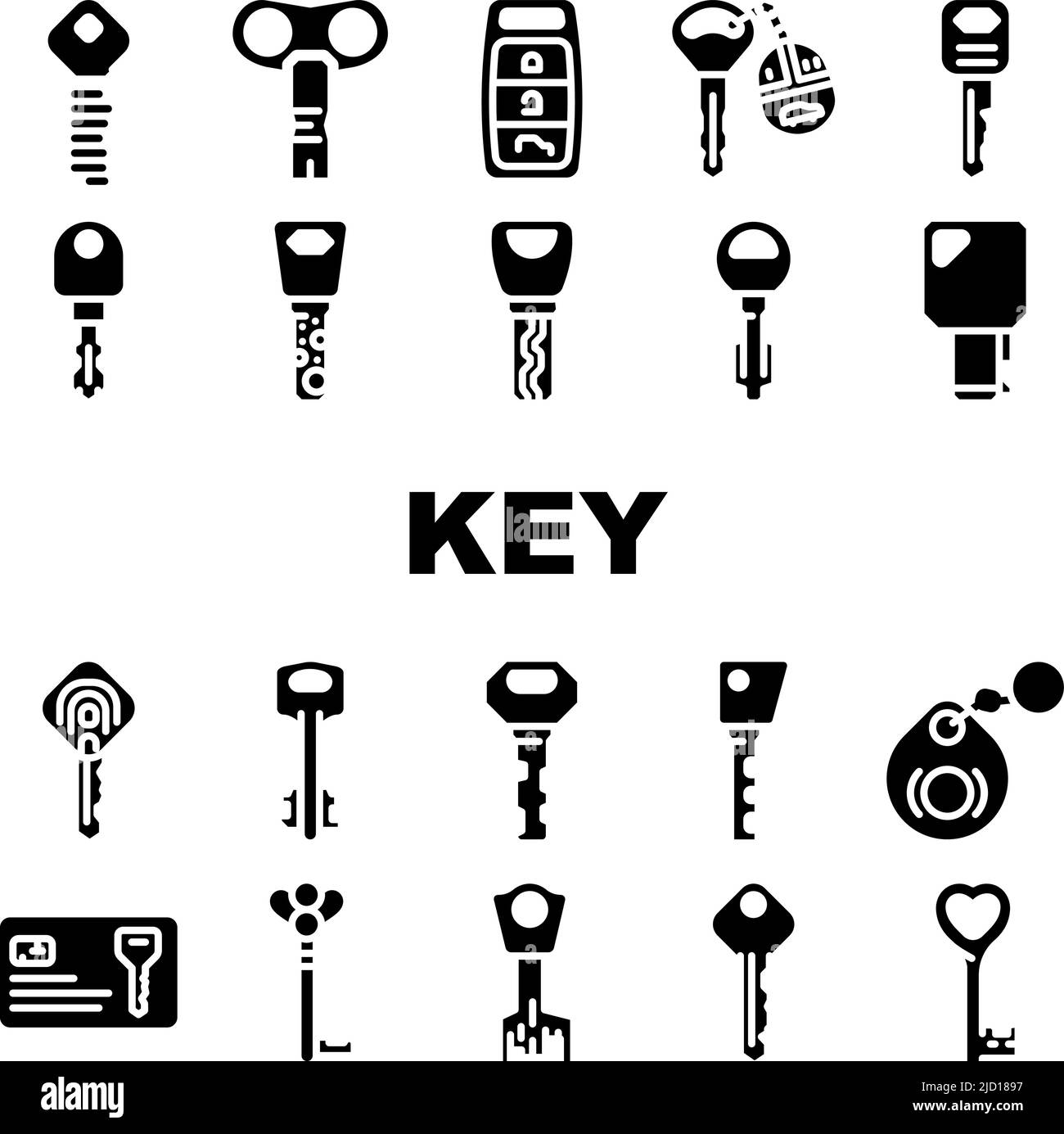 Key For Open And Close Padlock Icons Set Vector Stock Vector Image ...