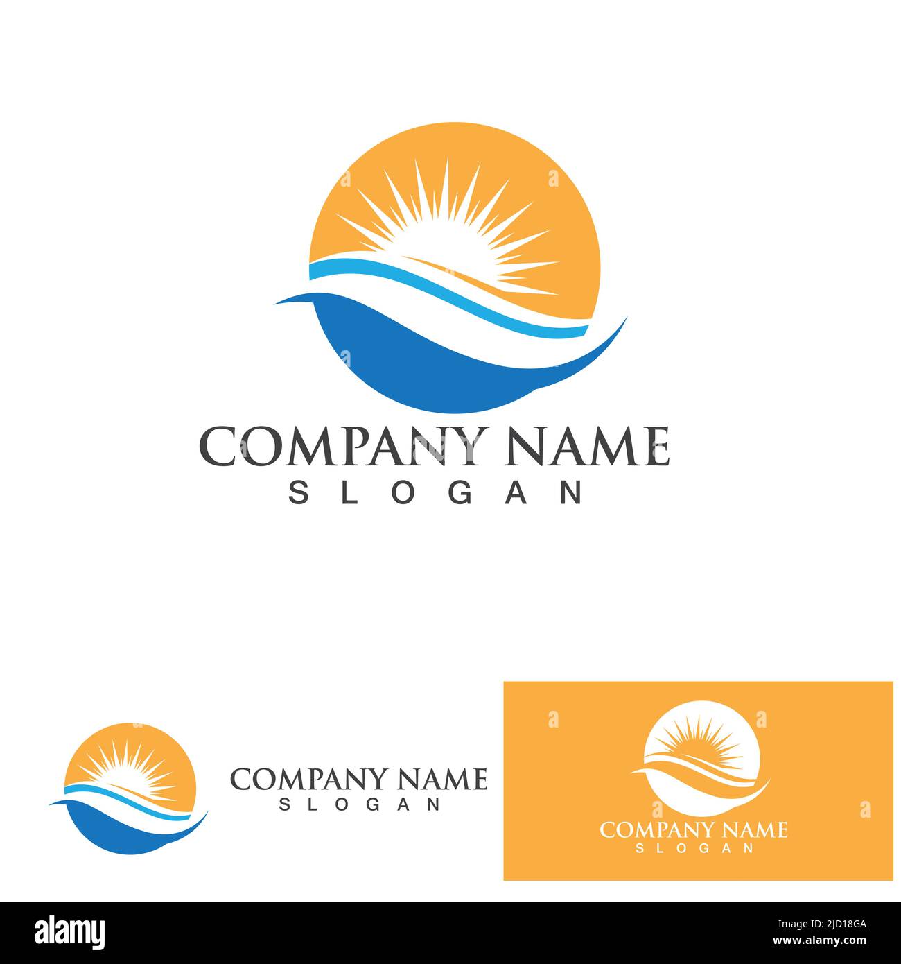 Water wave and sun icon vector illustration design logo Stock Vector ...