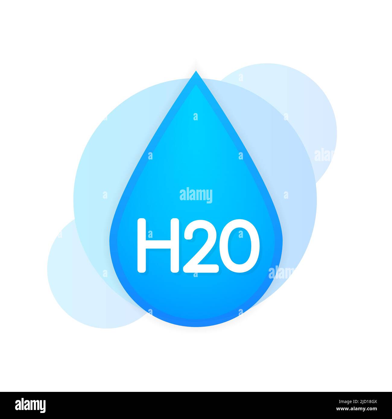 H2O realistic blue a drop water. Web design. Vector illustration Stock Vector