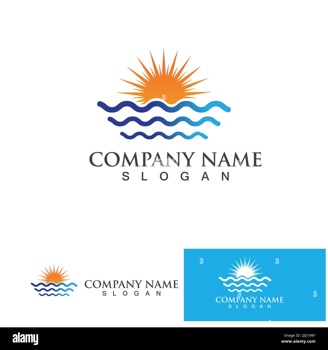 Water wave and sun icon vector illustration design logo Stock Vector ...