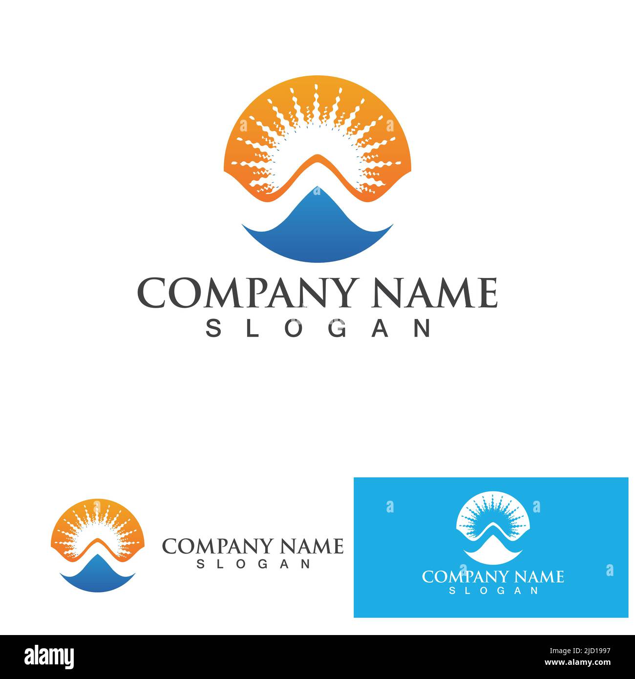 Water wave and sun icon vector illustration design logo Stock Vector ...