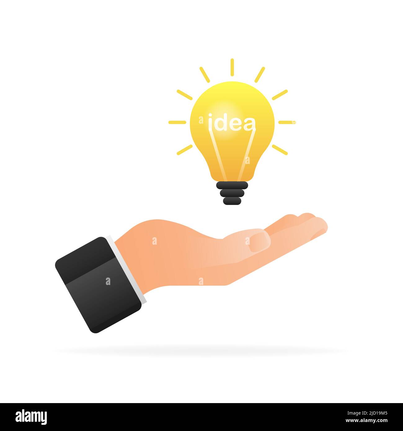 Idea lamp in cartoon style. Isolated background. Realistic vector illustration. Simple vector illustration Stock Vector