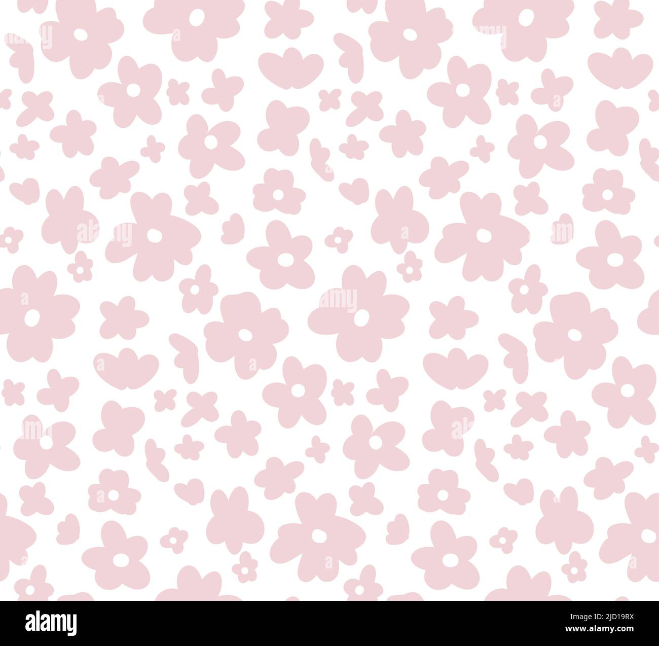 Vector tender seamless ditsy pattern. Romantic texture with small pink flowers on a white background. Simple floral background for fabrics Stock Vector
