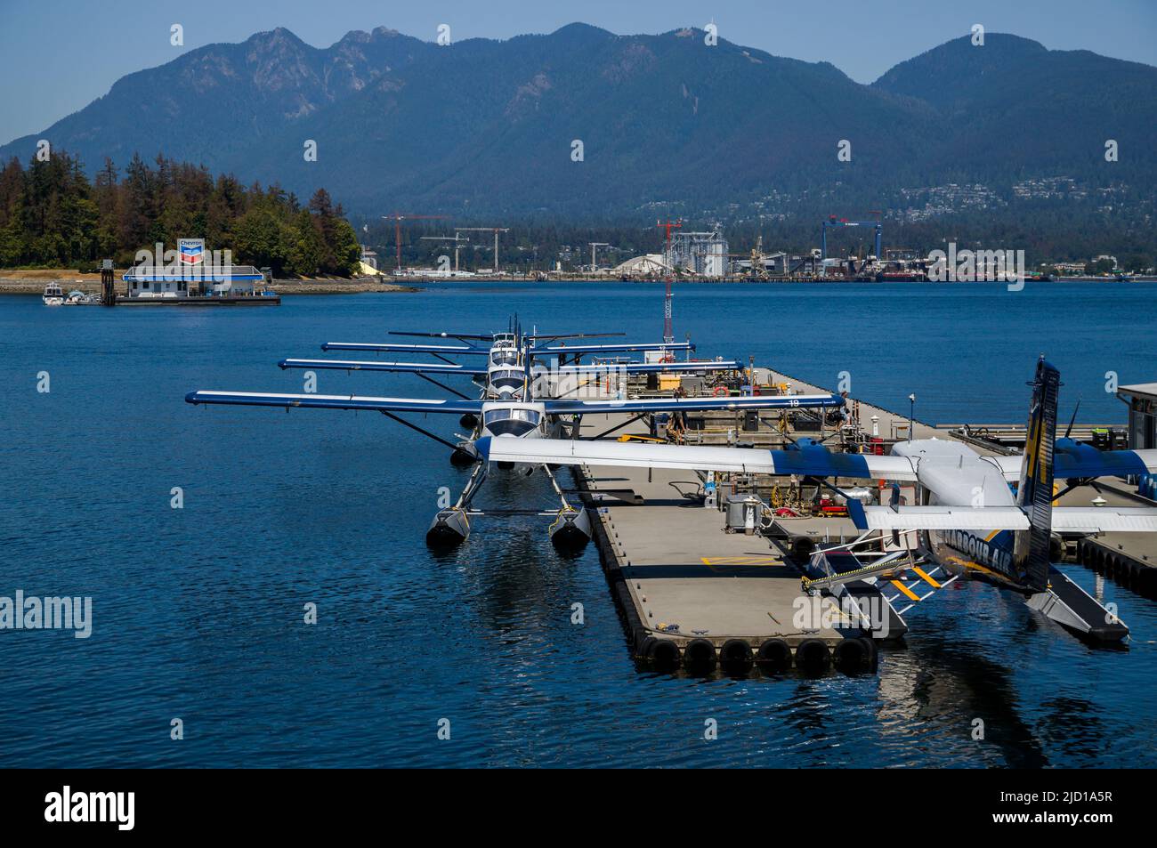 Vancouver city seaplanes airport. Harbor aviation in downtown Stock Photo