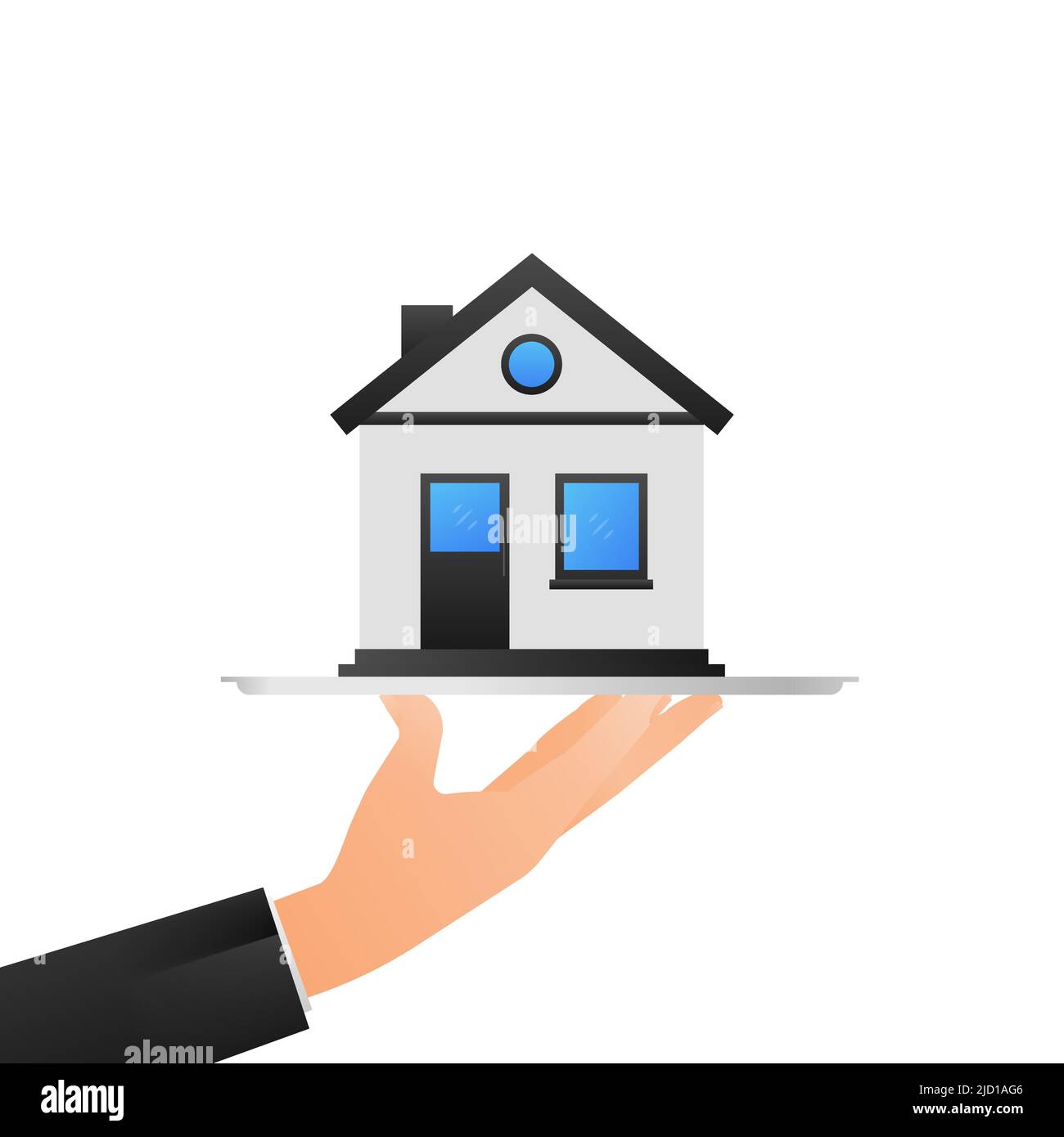 Flat illustration with house icon. Simple vector illustration Stock ...