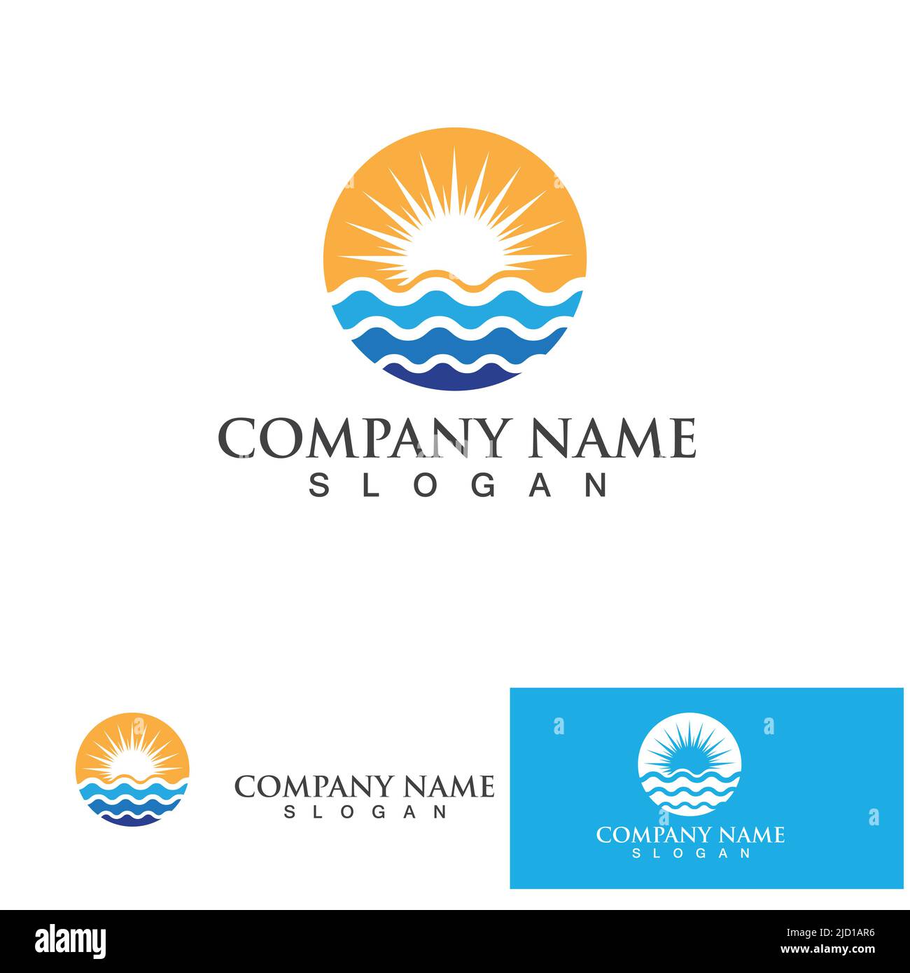 Water wave and sun icon vector illustration design logo Stock Vector ...
