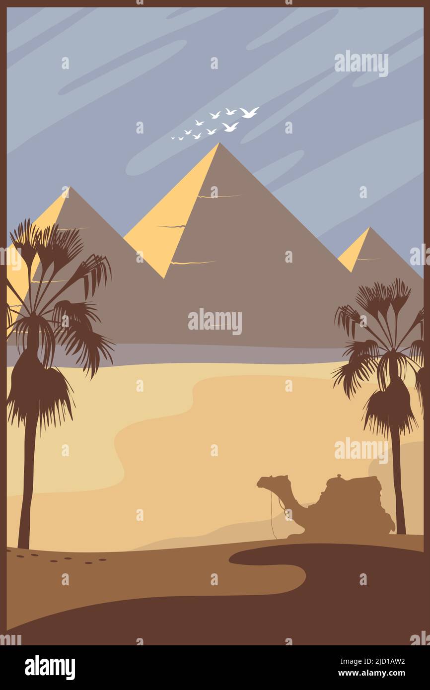 Palms in the desert Stock Vector Images - Alamy