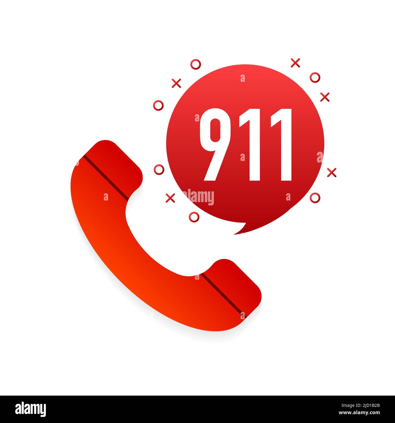 Emergency flat design. Vector illustration on white background. Stock Vector