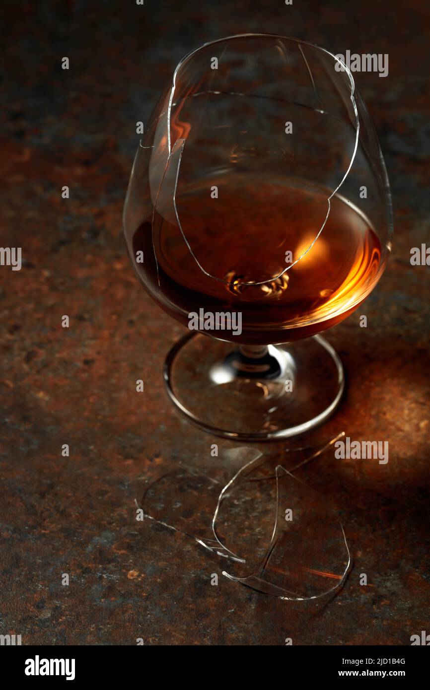 Broken glass drink whiskey hires stock photography and images Alamy