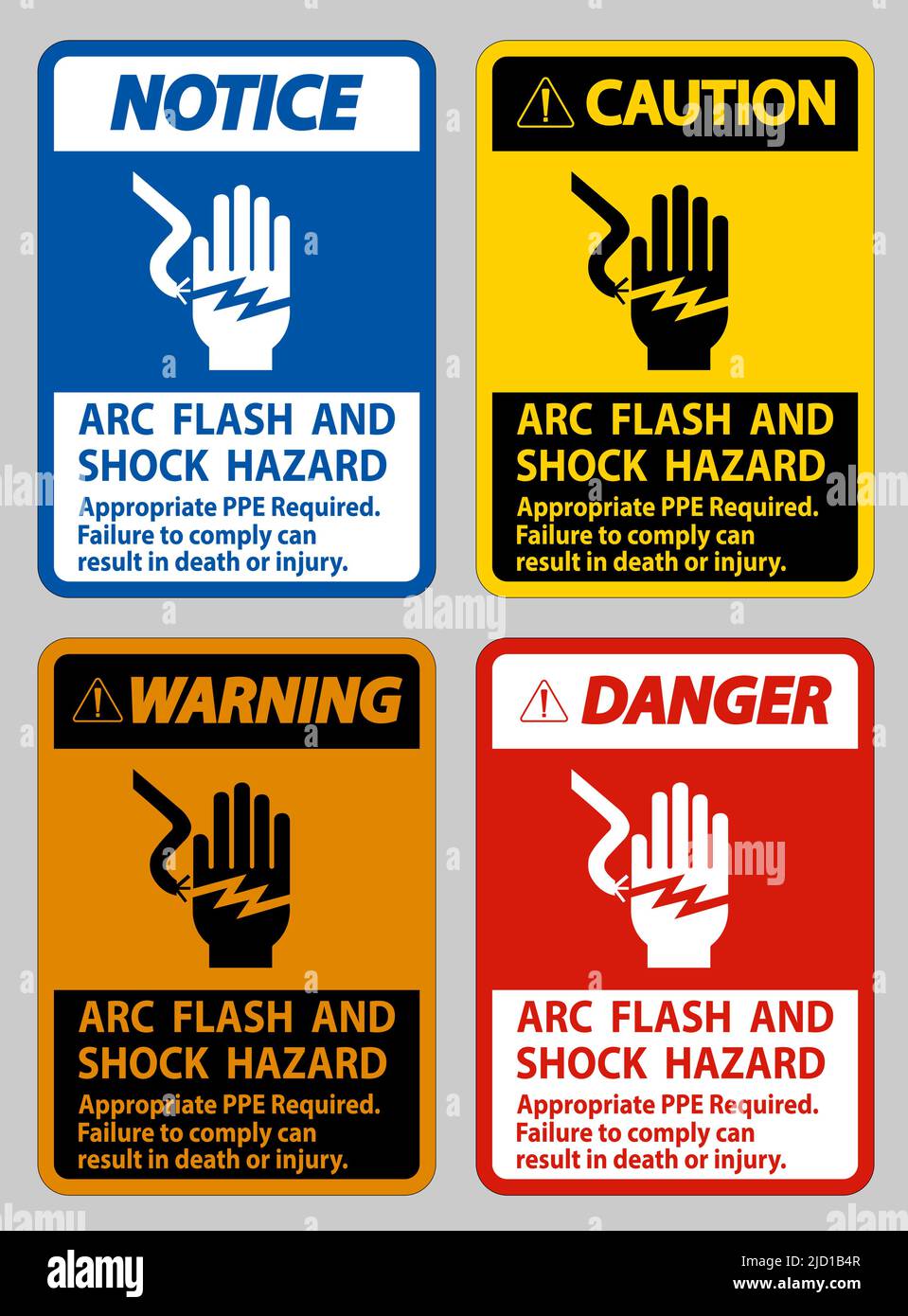 Arc Flash And Shock Hazard Appropriate PPE Required Stock Vector Image ...