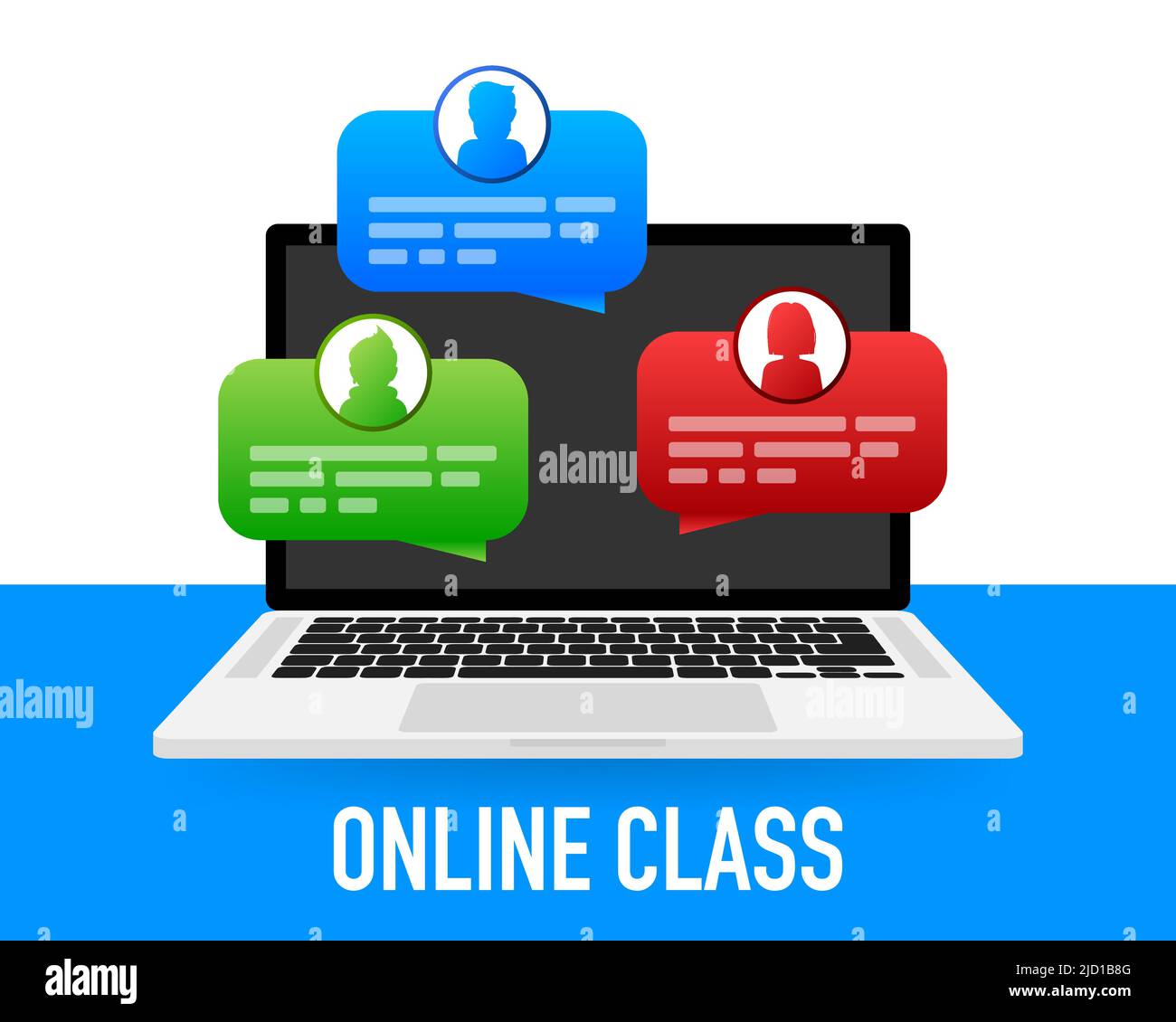 Icon with online class. Computer technology isometric illustration ...