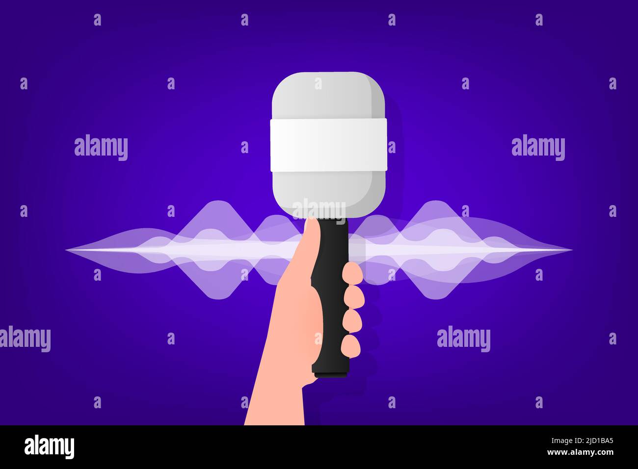 Retro illustration microphone for concept design. Vintage icon. Hand drawn vector illustration. Old design Stock Vector