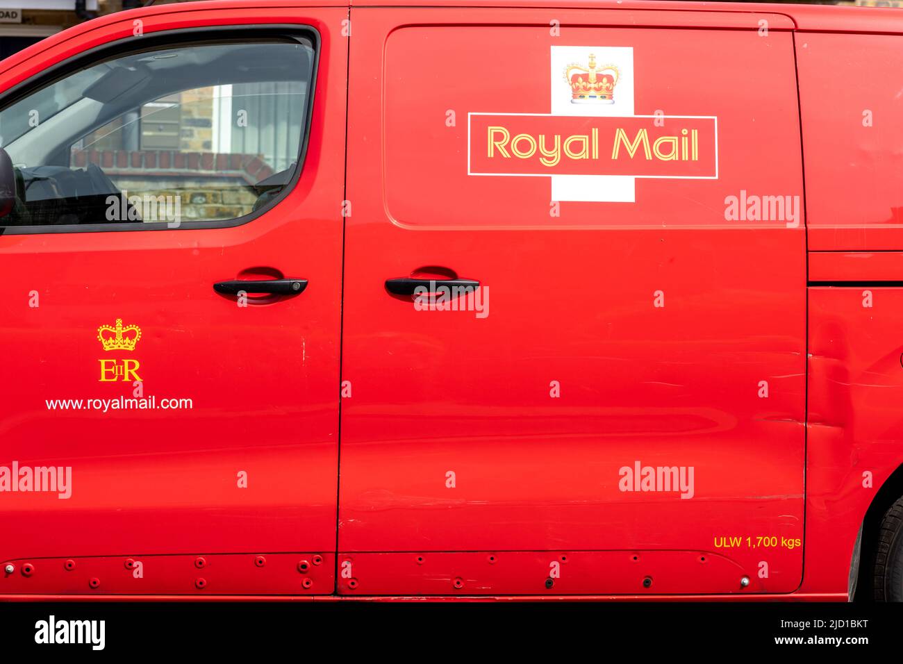 London. UK- 06.16.2022. The markings on the side of a Royal Mail delivery van showing the company's name and logo. Stock Photo