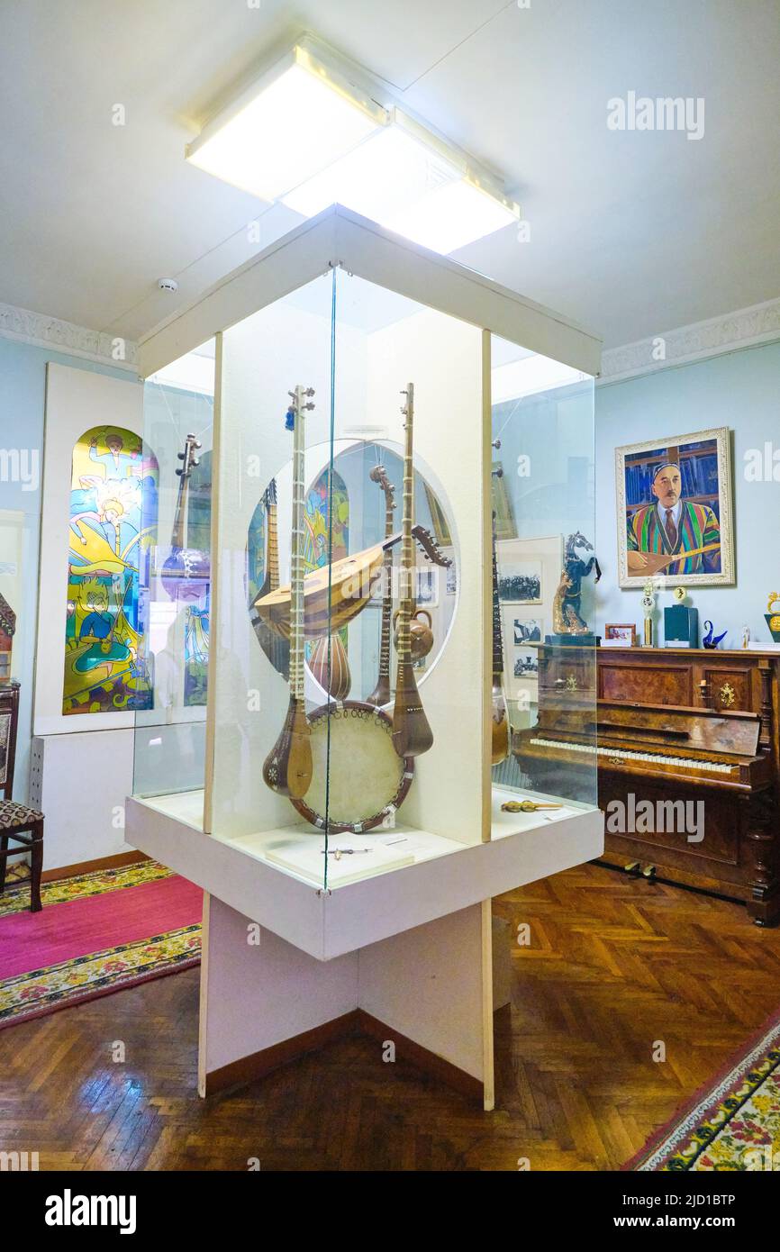 Sato Instrument Displays of traditional instruments, including dutars and the sato. At ...