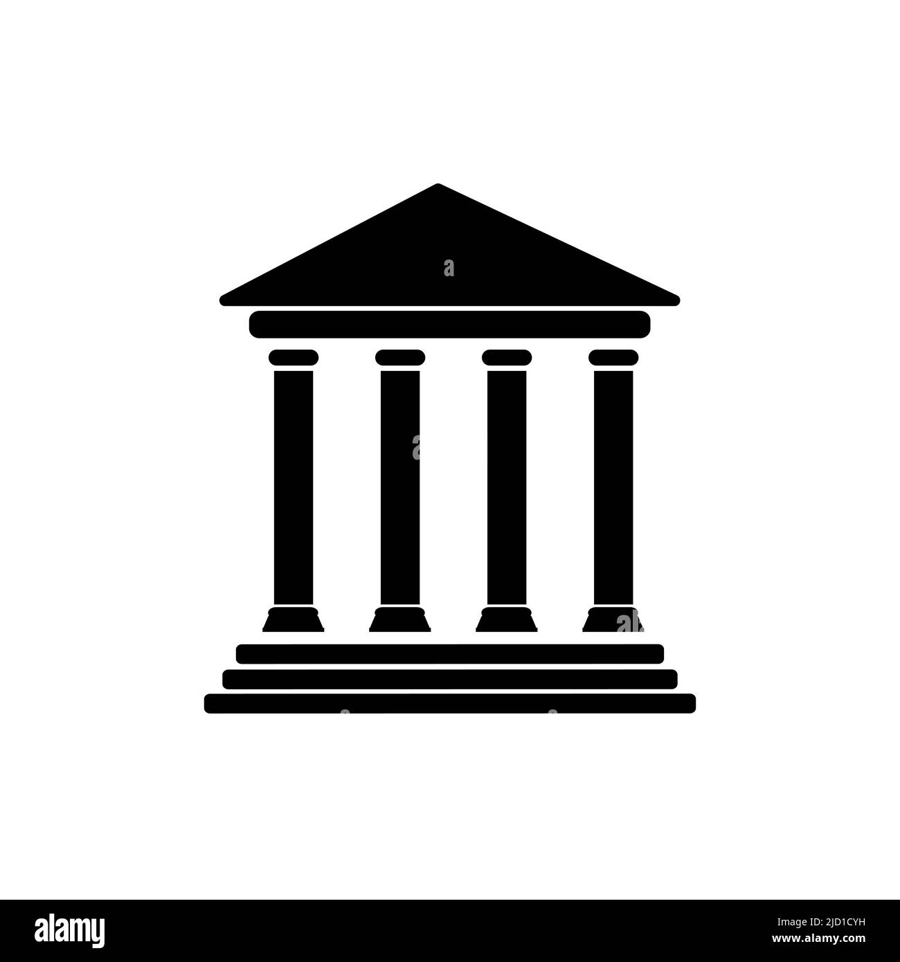 Bank sign. Museum vector icon. Temple icon. Ancient roman greek temple icon. Art museum sign. Stock Vector