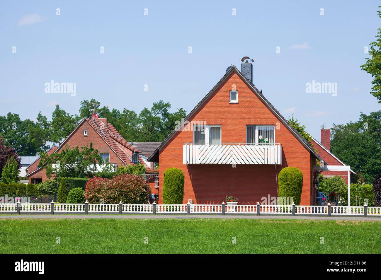 Single-family house, residential building, Rehden, Lower Saxony, Germany Stock Photo