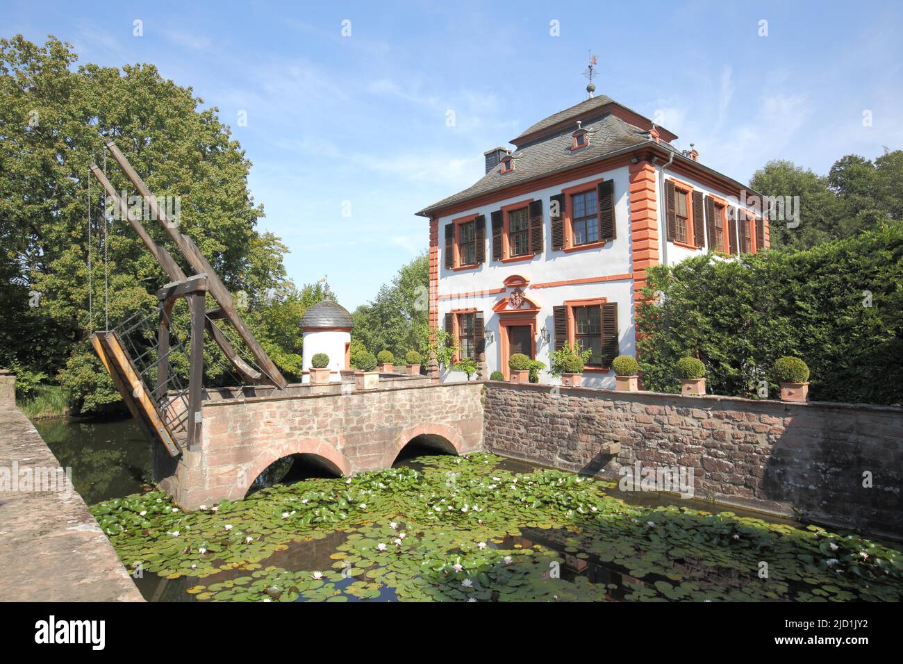 Baroque moated castle built approx. 1703 with drawbridge in the ...