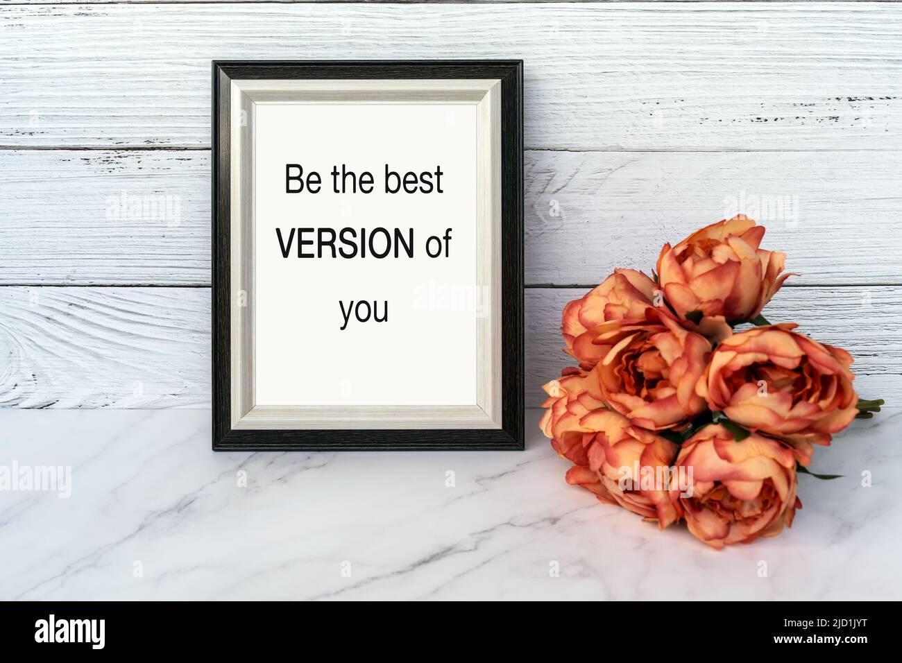 Life motivational quote - Be the best version of you Stock Photo