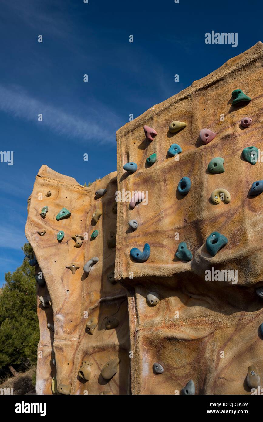 Climbing gym outdoor rock climbing wall pattern Stock Photo Alamy