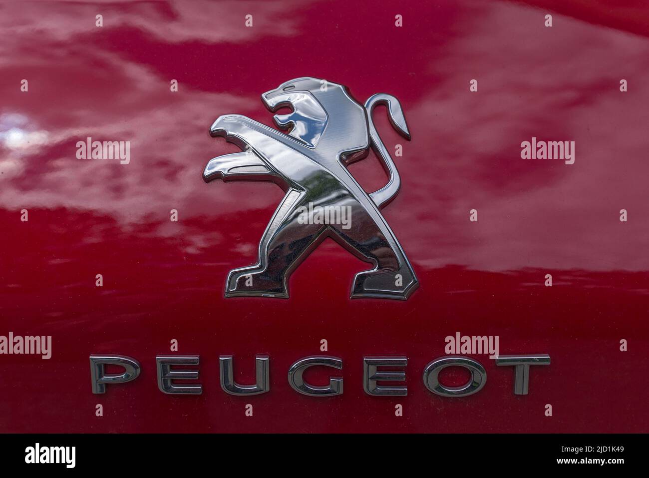 Company logo of the car manufacturer Peugeot, Basern, Germany Stock Photo