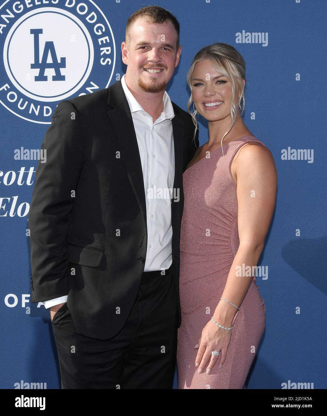 Caley Ferguson Rochester Los Angeles, USA. 16th June, 2022. (L-R) Caleb Ferguson and Carissa ...