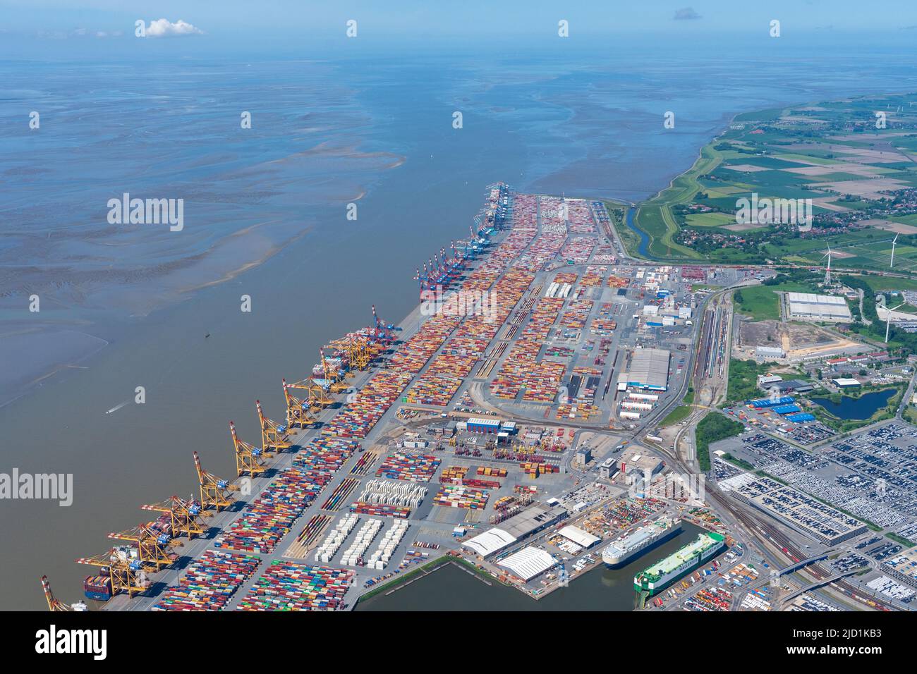 Aerial view of the Container Terminal Bremerhaven, container, container