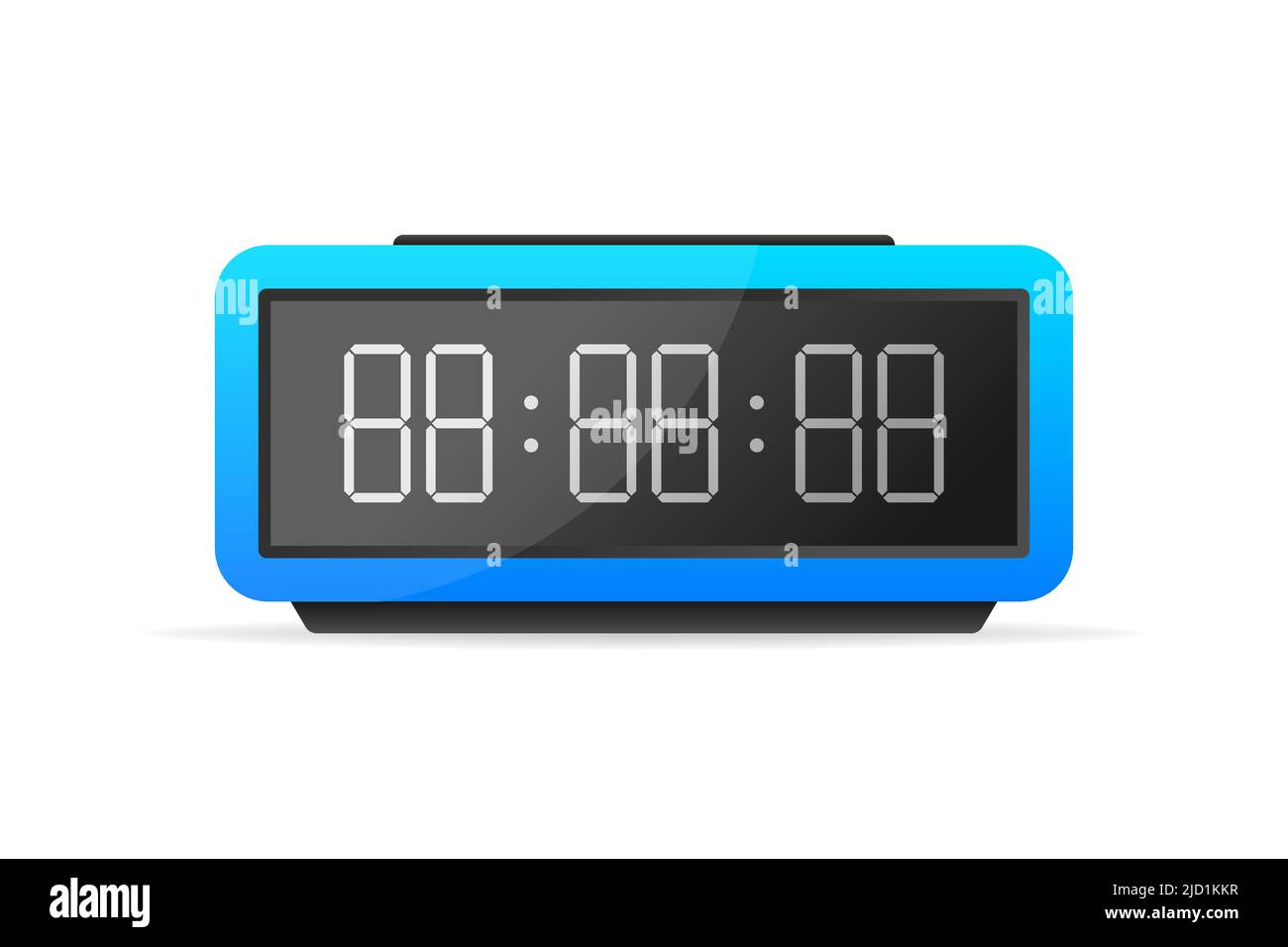 Flat digital clock illustration on white background. Phone icon set. Flat vector illustration Stock Vector