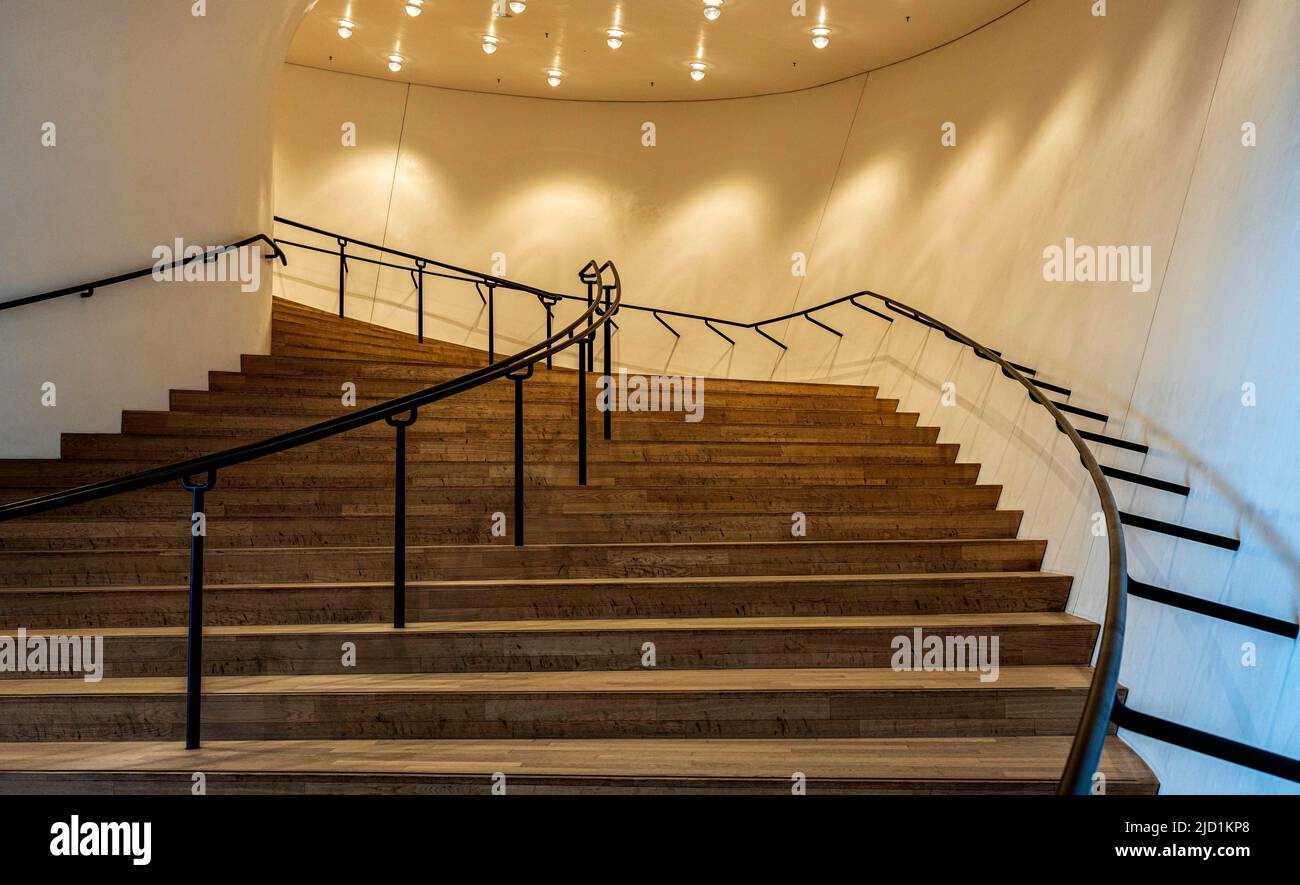 Interior design, staircases to the concert halls, Elbe Philharmonic ...