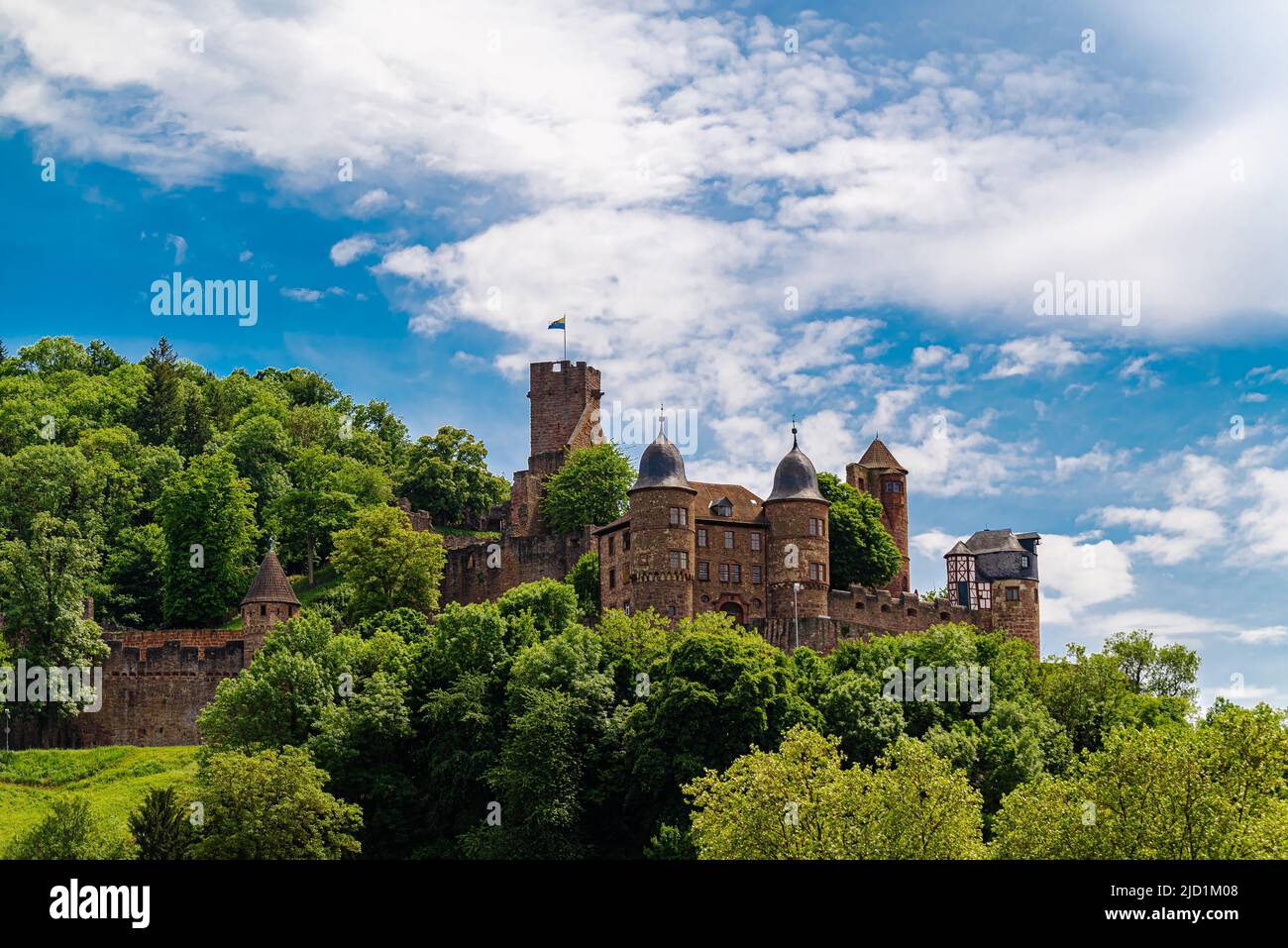 Burg Wertheim landscape photo with cloudy sky Stock Photo