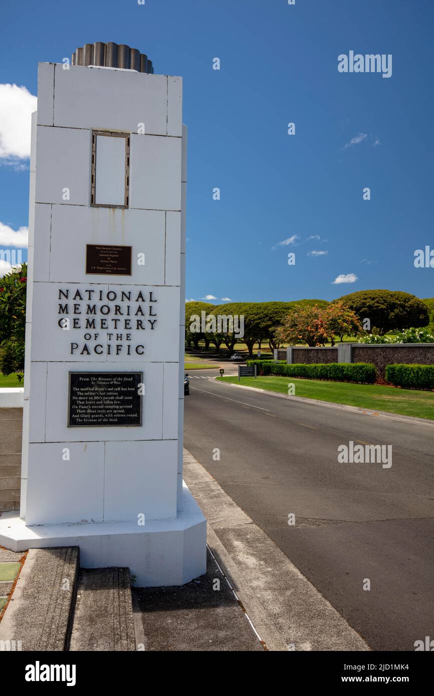 Entrance plaque, National Memorial Cemetery of the Pacific, military