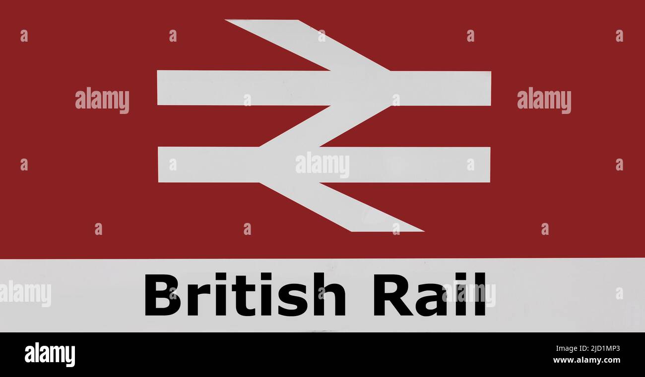 Longport, Stoke on Trent United kingdom June 08 2022 photo illustration of the British rail icon sign copy space Stock Photo