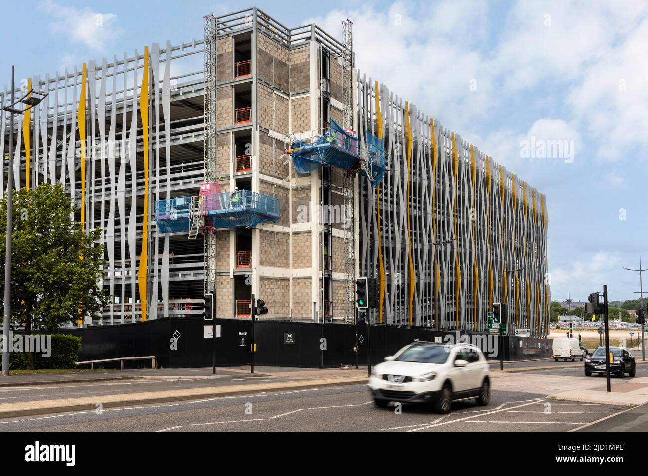 Hanley's new multi storey car park nearing completion part of the ongoing renew and reshape for inner cities Stock Photo