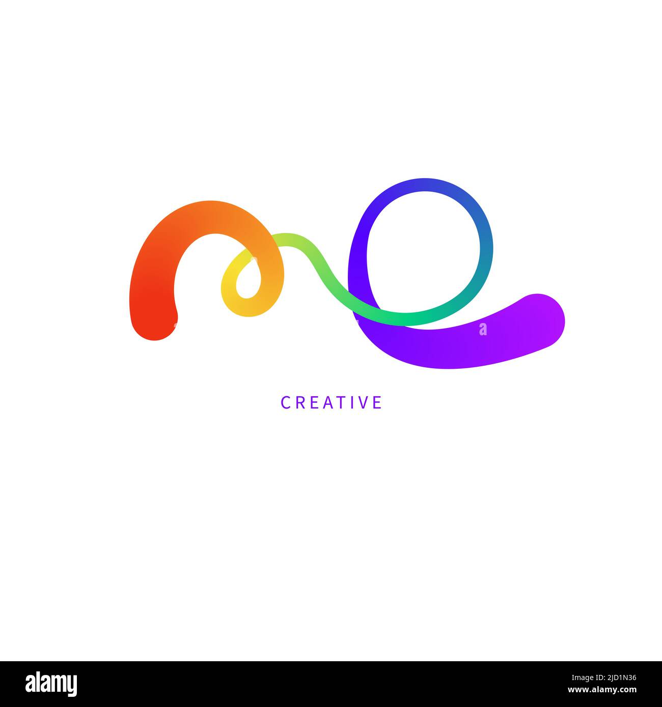 Creative agency line gradient logo Stock Vector