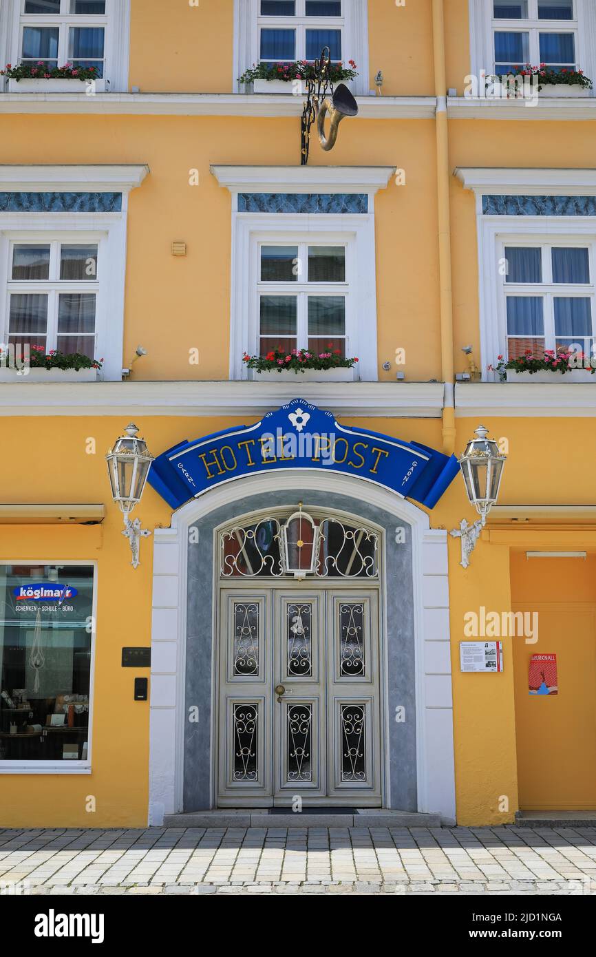 Hotel Post, Murnau, Upper Bavaria, Bavaria, Germany Stock Photo
