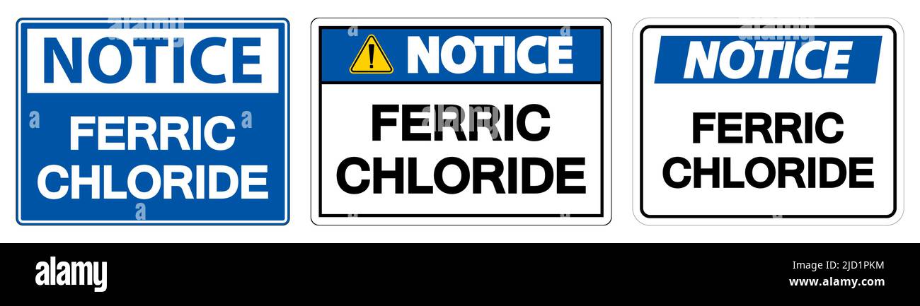 Chemical Notice Sign Ferric Chloride On White Background Stock Vector ...