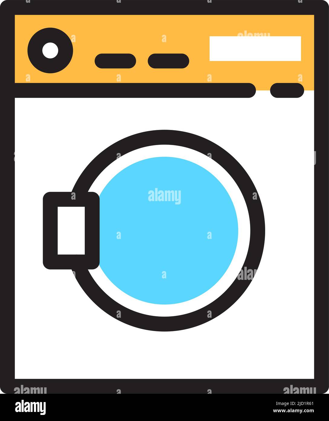 Washing machine icon. Laundry device color symbol Stock Vector