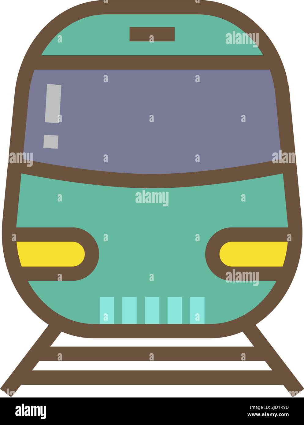 Train icon. Railway transport color line symbol Stock Vector
