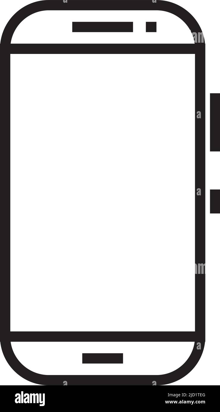 Smartphone icon. Black line phone screen symbol Stock Vector Image & Art Alamy