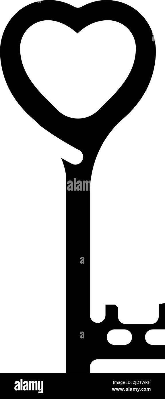 heart key wedding key glyph icon vector illustration Stock Vector Image ...