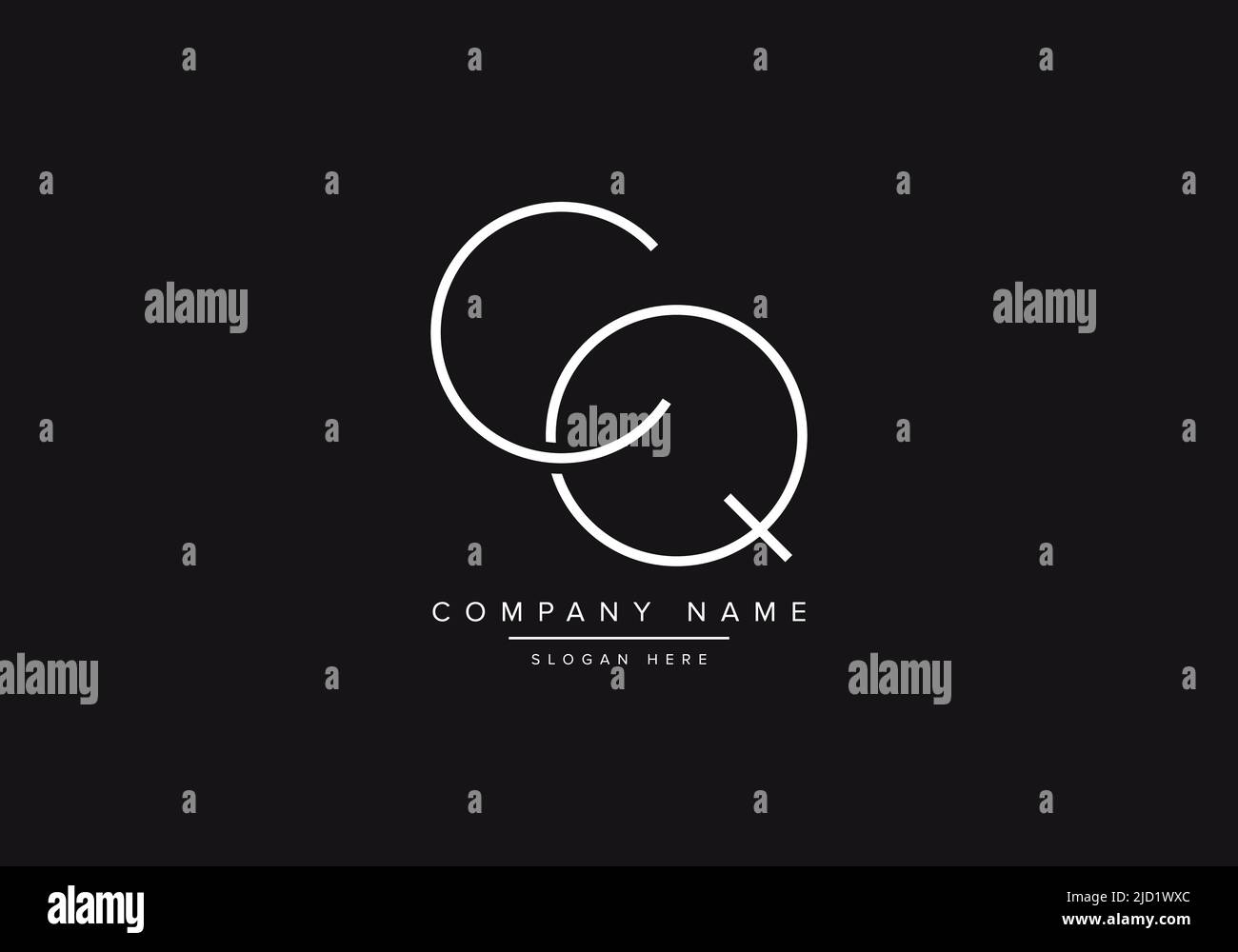 Alphabet CQ illustration monogram vector logo template in classic ...