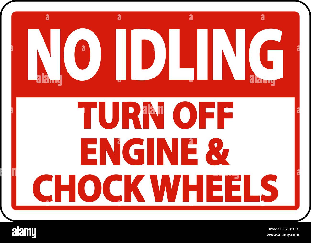 Turn Off Engine and Chock Wheels Sign On White Background Stock Vector
