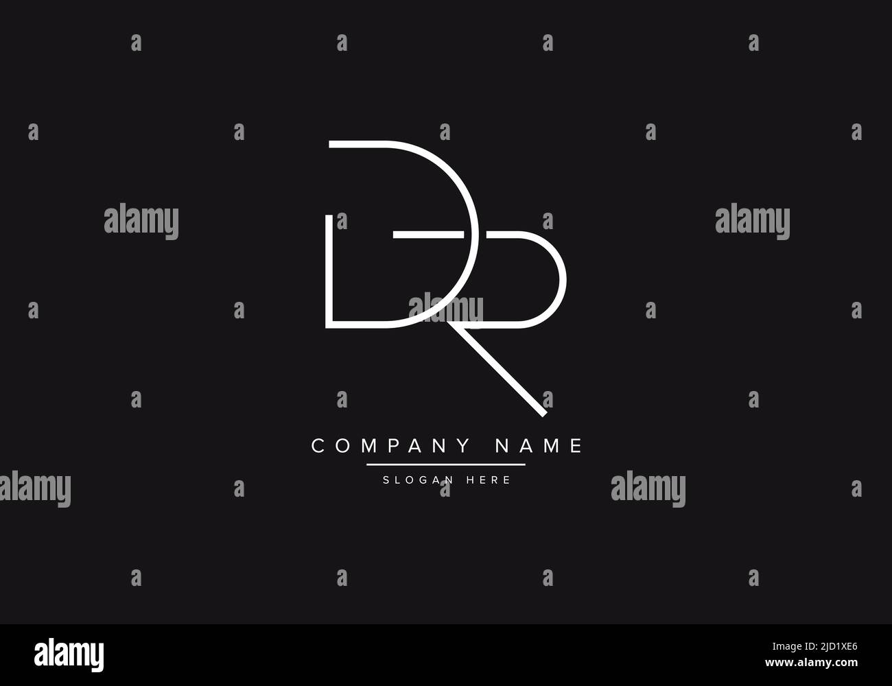 Alphabet DR illustration monogram vector logo template in classic luxury style and black background Stock Vector