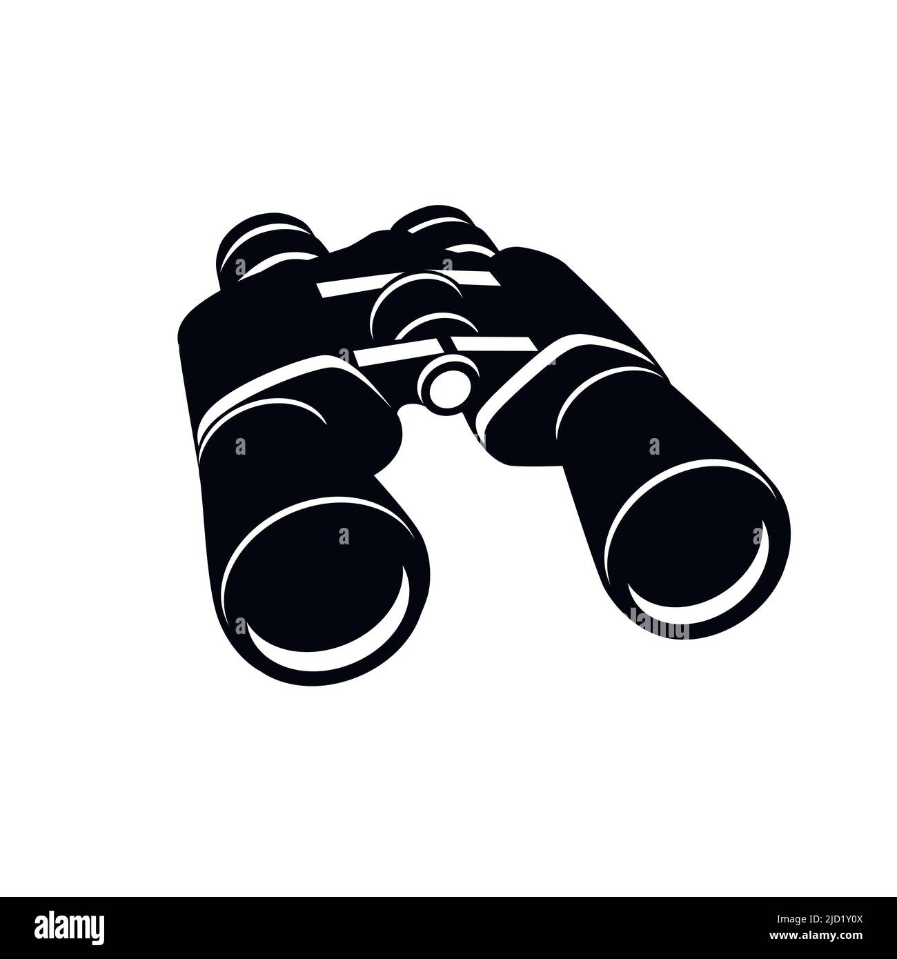 binoculars isolated on a white background. Silhouette of black binoculars.  vector illustration Stock Vector Image & Art - Alamy