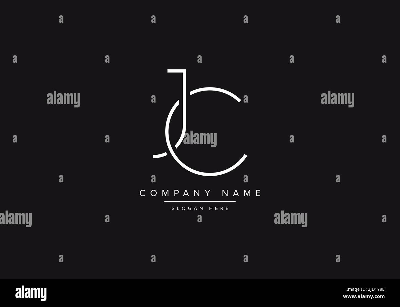 Alphabet JC illustration monogram vector logo template in classic ...