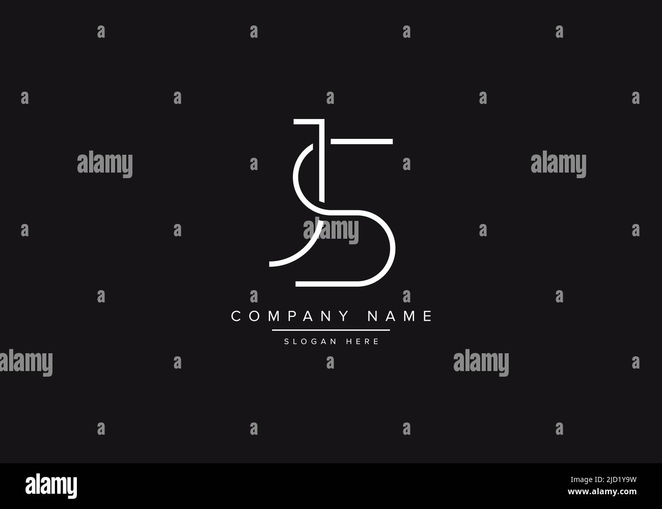 Alphabet JS illustration monogram vector logo template in classic ...
